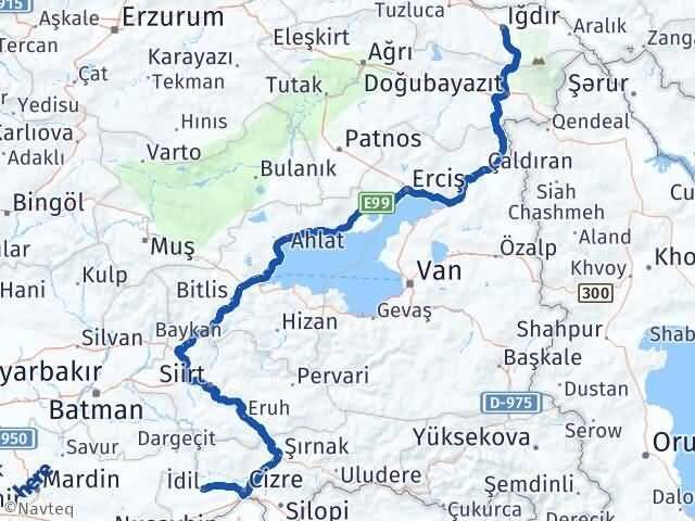 Iğdır İdil Şırnak Arası Kaç Km - Yol Haritası