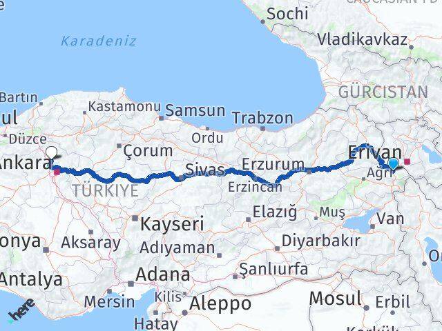 Iğdır Kahramankazan Ankara Arası Kaç Km - Yol Haritası