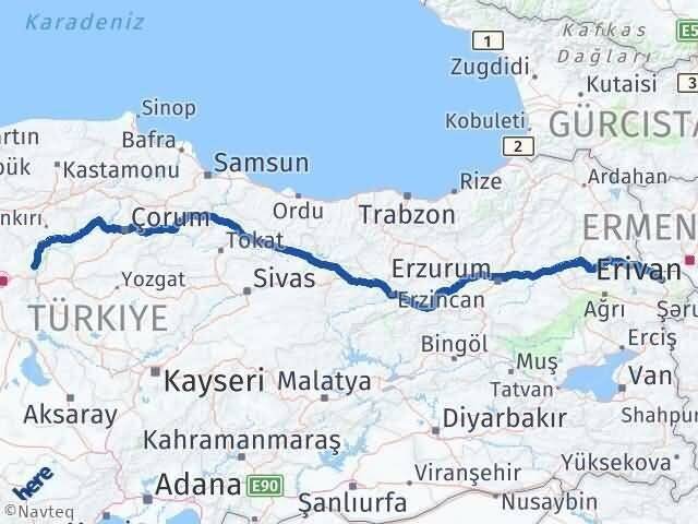 Iğdır Kalecik Ankara Arası Kaç Km - Yol Haritası