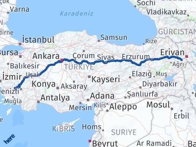 Iğdır Karacasu Aydın Arası Kaç Km - Yol Haritası