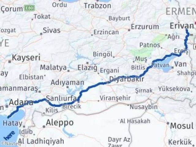 Iğdır Karataş Adana Arası Kaç Km - Yol Haritası