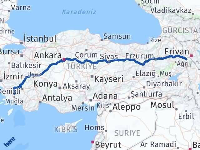 Iğdır Kavaklıdere Muğla Arası Kaç Km - Yol Haritası