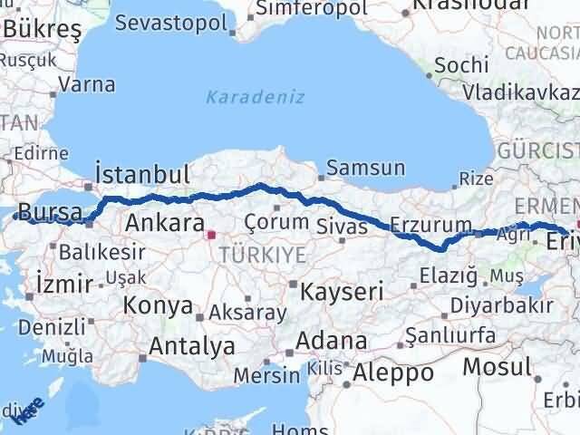 Iğdır Lapseki Çanakkale Arası Kaç Km - Yol Haritası