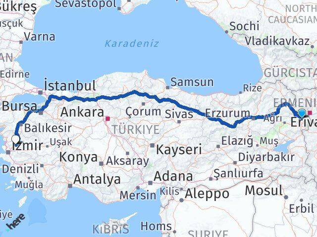 Iğdır Saruhanlı Manisa Arası Kaç Km - Yol Haritası