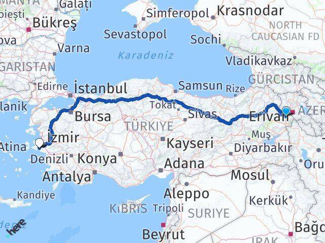 Iğdır Seferihisar İzmir Arası Kaç Km - Yol Haritası
