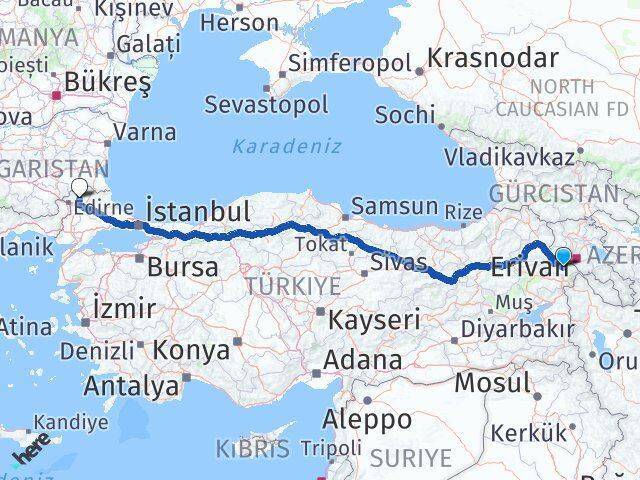 Iğdır Süloğlu Arası Kaç Km - Yol Tarifi