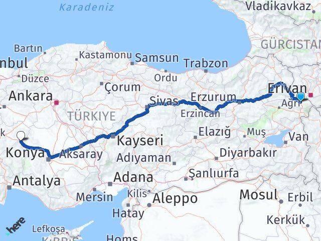 Iğdır Sultandağı Afyonkarahisar Arası Kaç Km - Yol Haritası