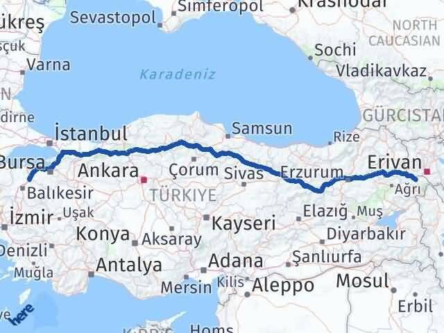 Iğdır Susurluk Balıkesir Arası Kaç Km - Yol Haritası
