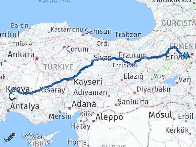 Iğdır Sütçüler Isparta Arası Kaç Km - Yol Haritası