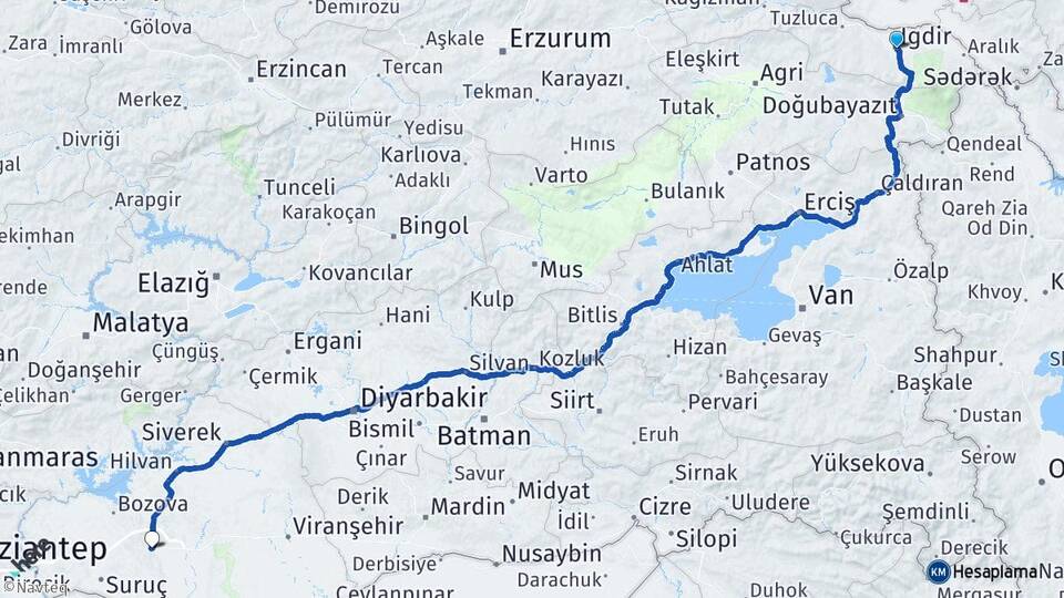 Iğdır Suveren Arası Kaç Km - Yol Haritası