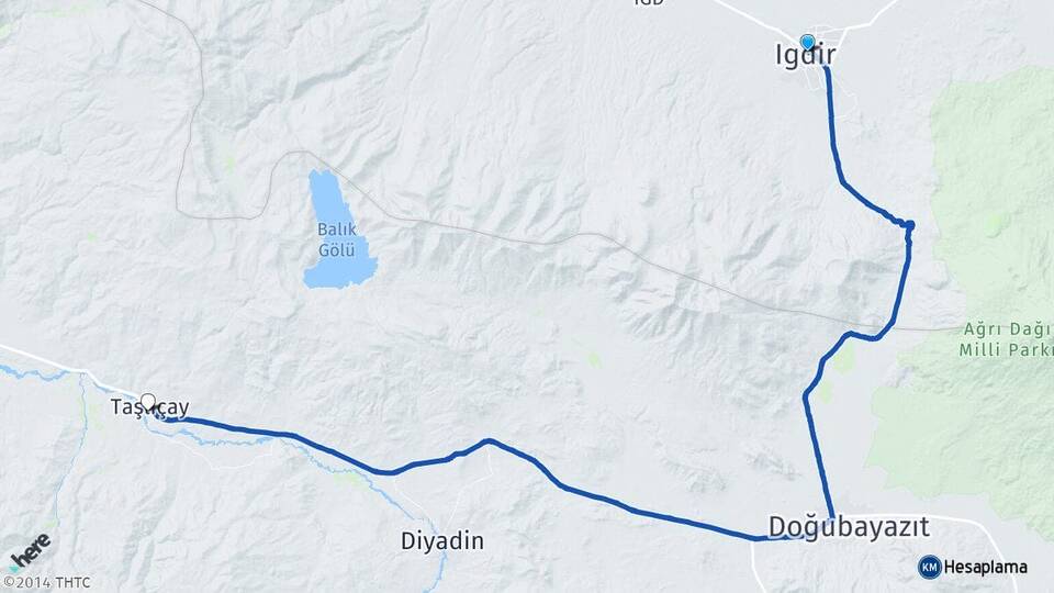 Iğdır Taşlıçay Ağrı Arası Kaç Km - Yol Haritası