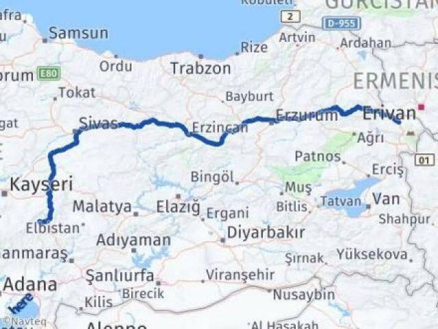 Iğdır Tufanbeyli Adana Arası Kaç Km - Yol Haritası