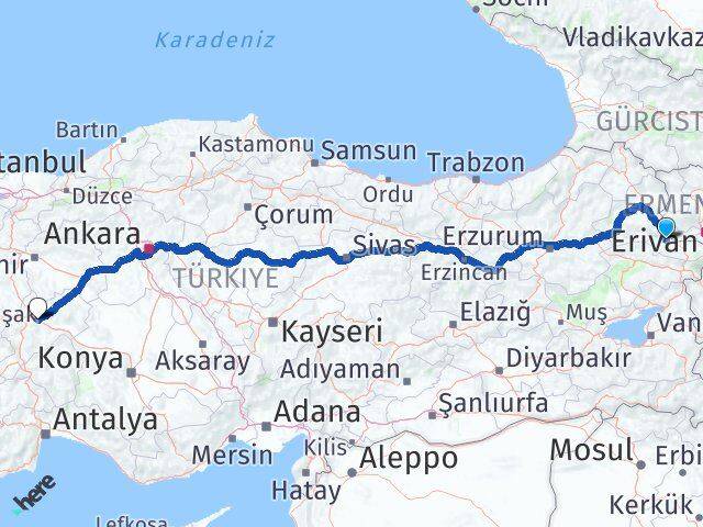 Tuzluca Afyonkarahisar Arası Kaç Km - Yol Tarifi