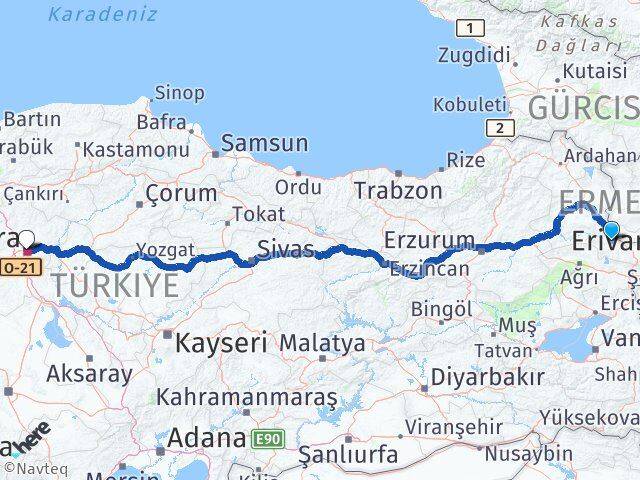 Iğdır Tuzluca Ankara Arası Kaç Km - Yol Haritası
