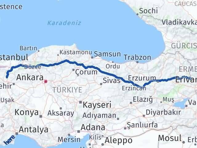 Iğdır Tuzluca Bilecik Arası Kaç Km - Yol Haritası