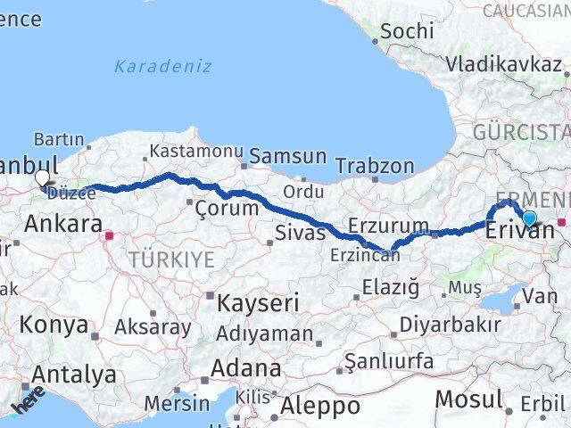 Iğdır Tuzluca Düzce Arası Kaç Km - Yol Haritası