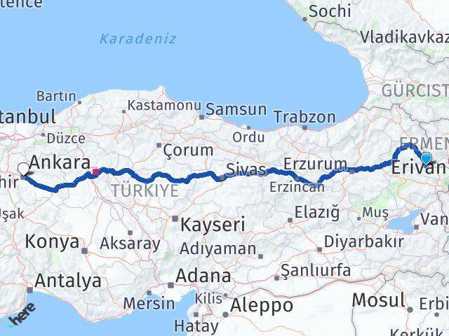 Iğdır Tuzluca Eskişehir Arası Kaç Km - Yol Haritası