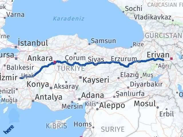 Iğdır Tuzluca Uşak Arası Kaç Km - Yol Haritası