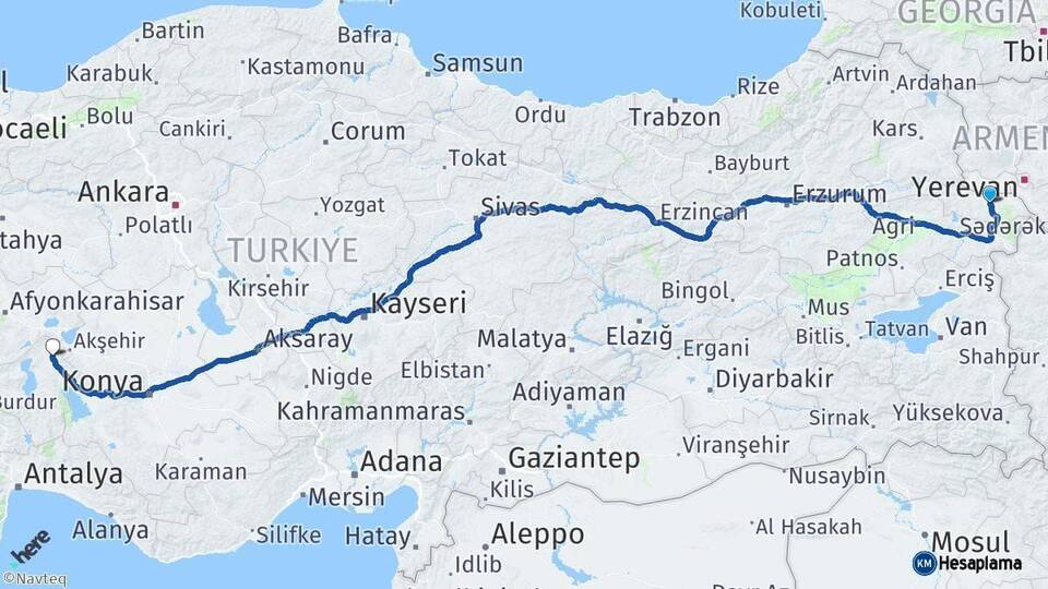 Iğdır Yalvaç Isparta Arası Kaç Km - Yol Haritası