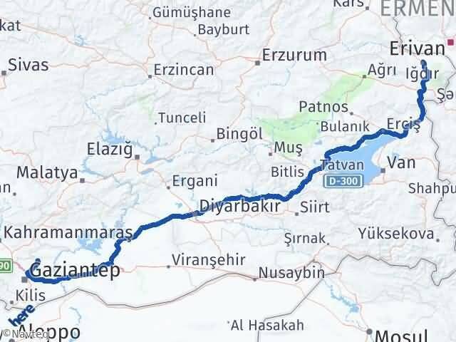 Iğdır Yavuzeli Gaziantep Arası Kaç Km - Yol Haritası