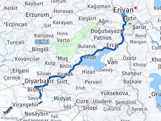 Iğdır Yeşilli Mardin Arası Kaç Km - Yol Haritası