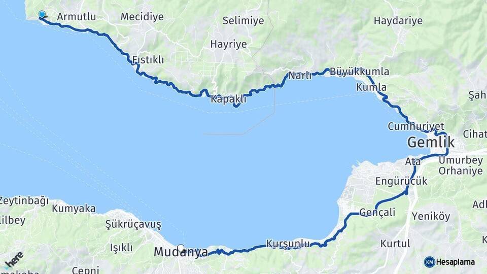 İhlas Armutlu Tatil Köyü Mudanya Arası Kaç Km - Yol Tarifi