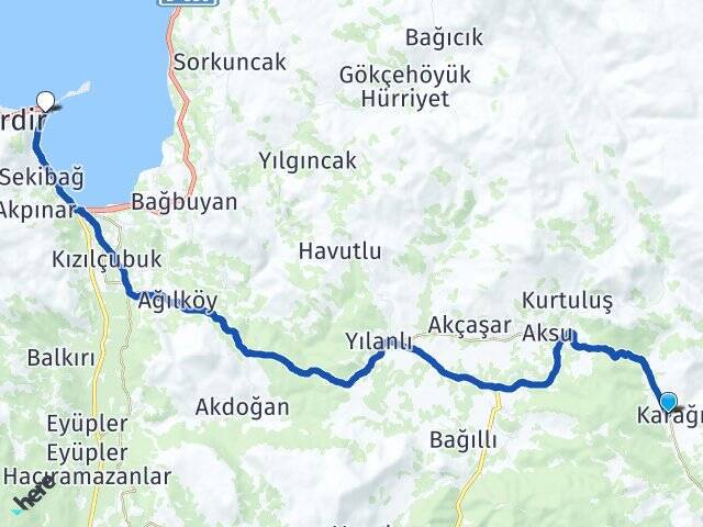 Karağı Eğirdir Otogarı Arası Kaç Km - Yol Tarifi