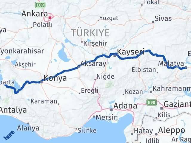Aksu Malatya Arası Kaç Km - Yol Tarifi