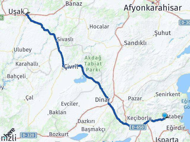 Atabey Uşak Arası Kaç Km - Yol Tarifi