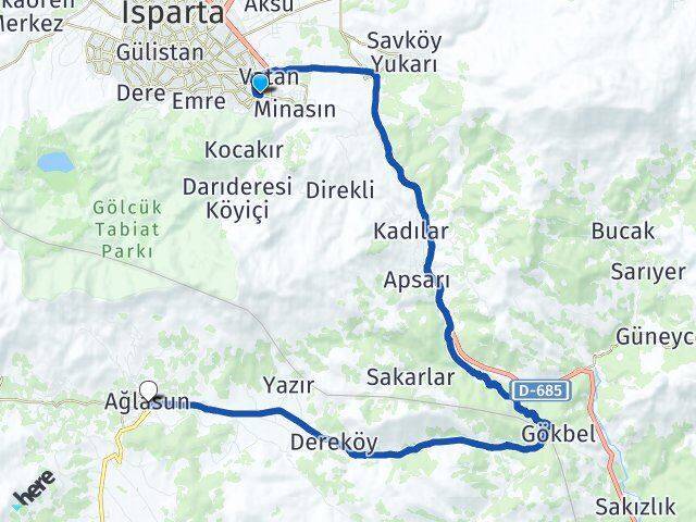 Ayazmana Ağlasun Arası Kaç Km - Yol Tarifi