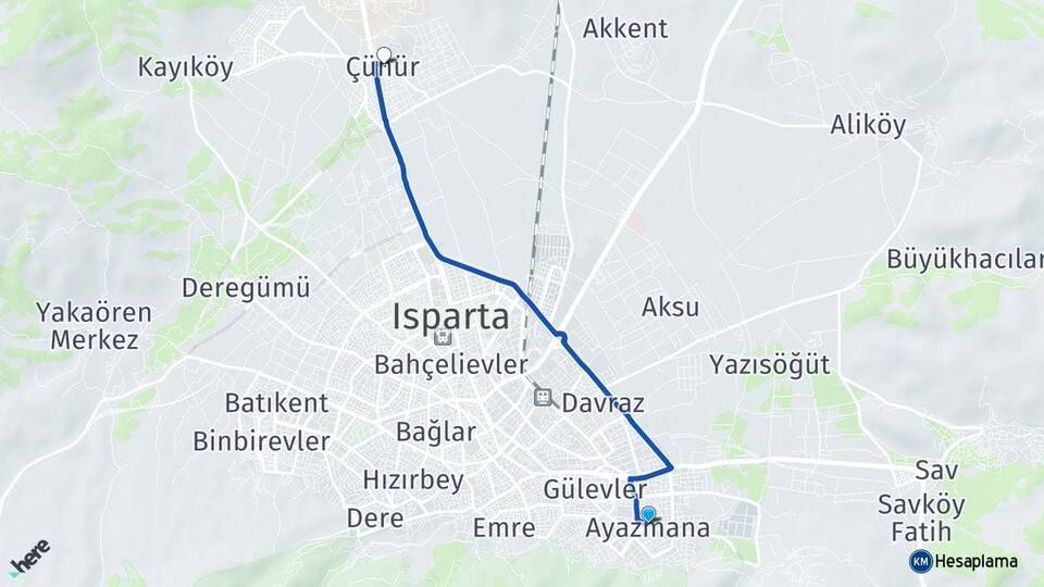 Ayazmana Çünür Arası Kaç Km - Yol Tarifi