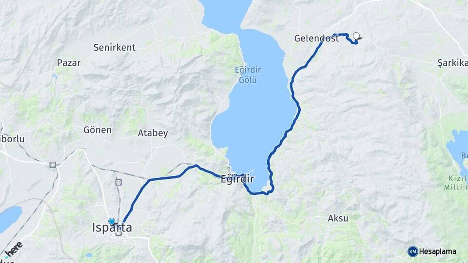 Isparta Balcı Gelendost Arası Kaç Km - Yol Haritası