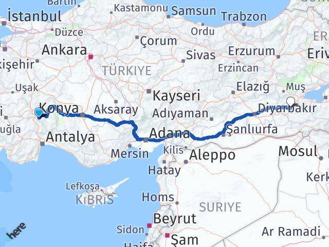 Isparta Baykan Siirt Arası Kaç Km - Yol Haritası