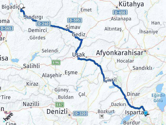Isparta Bigadiç Arası Kaç Km - Yol Tarifi