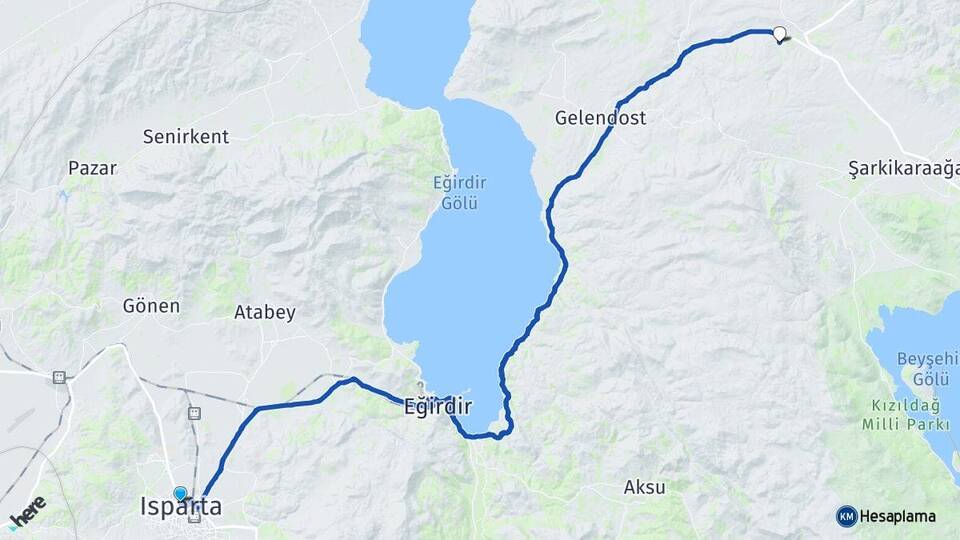 Isparta Çetince Yalvaç Arası Kaç Km - Yol Haritası