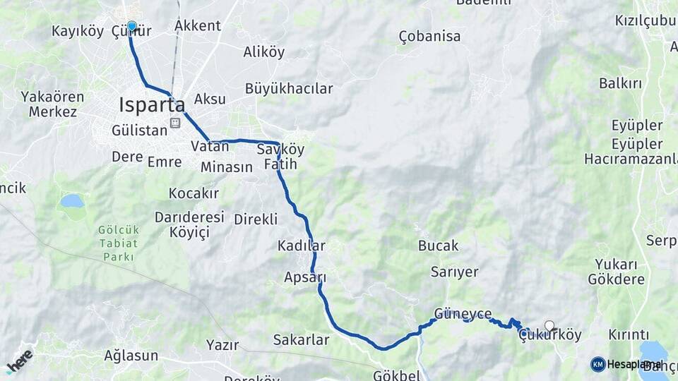 Çünür Çukurköy Arası Kaç Km - Yol Tarifi