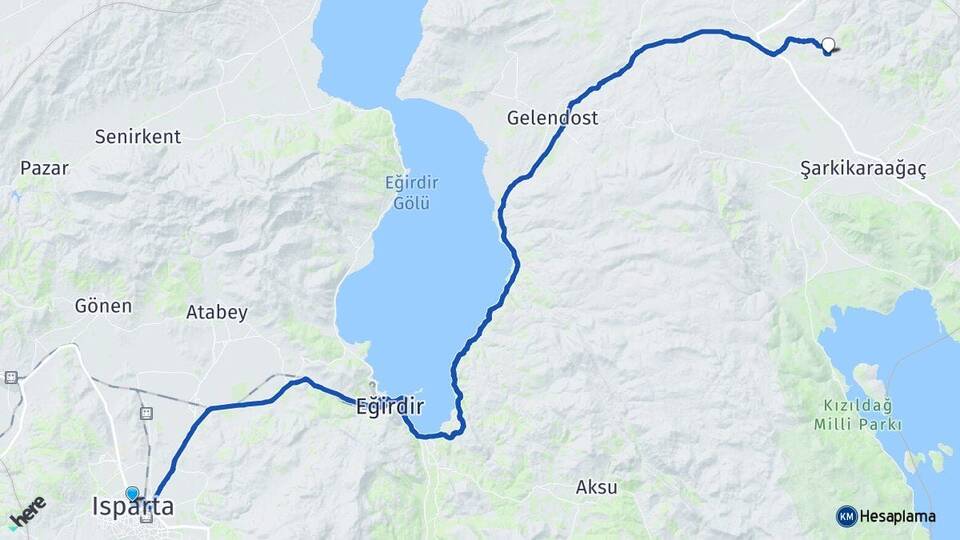 Isparta Dedeçam Yalvaç Arası Kaç Km - Yol Haritası