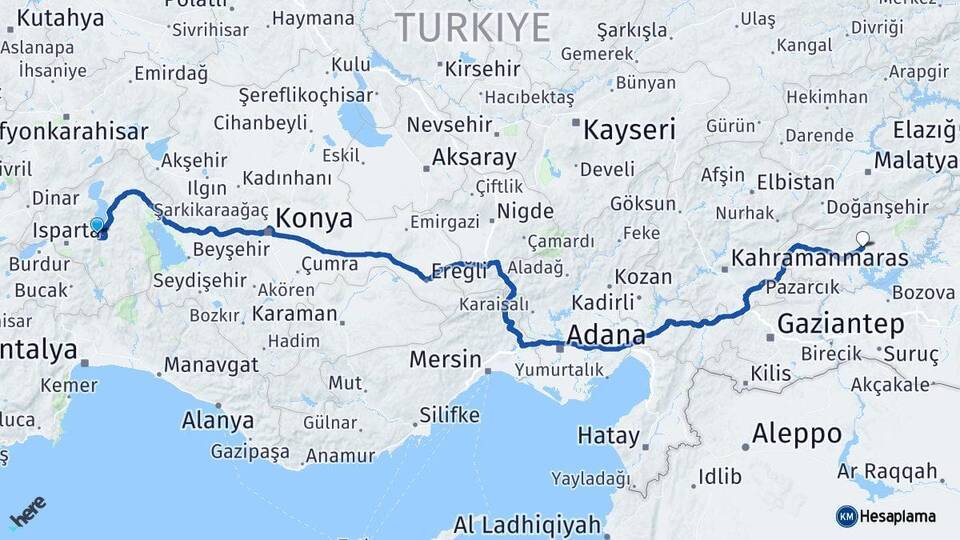 Eğirdir Adıyaman Arası Kaç Km - Yol Tarifi