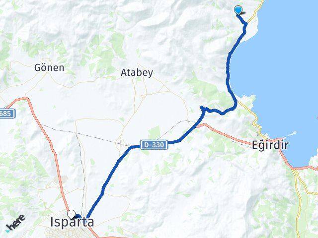 Isparta Eğirdir Barla Arası Kaç Km - Yol Haritası