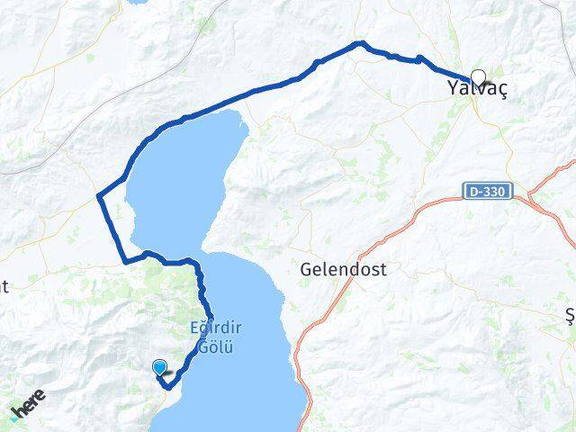 Isparta Eğirdir Barla Yalvaç Arası Kaç Km - Yol Haritası