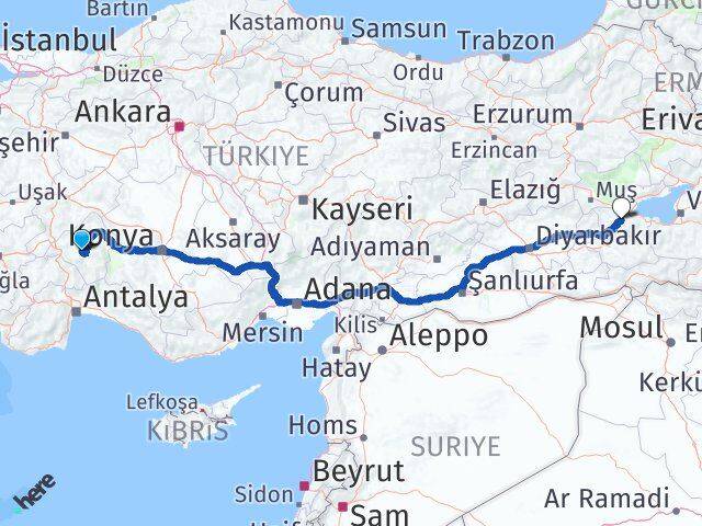 Isparta Eğirdir Bitlis Arası Kaç Km - Yol Haritası