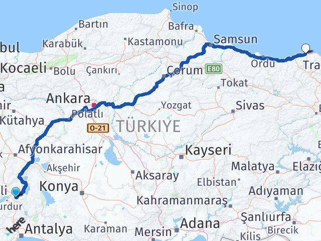 Isparta Eynesil Arası Kaç Km - Yol Tarifi