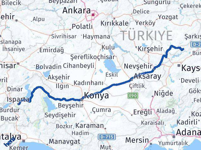 Isparta Felahiye Arası Kaç Km - Yol Tarifi