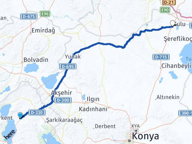 Isparta Gelendost Kulu Konya Arası Kaç Km - Yol Haritası