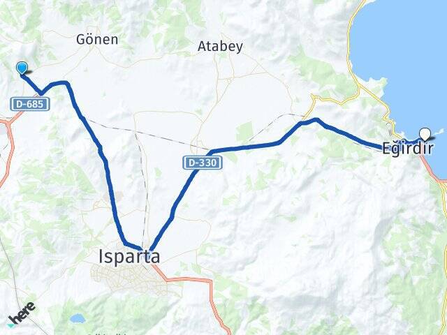 İğdecik Eğirdir Otogarı Arası Kaç Km - Yol Tarifi