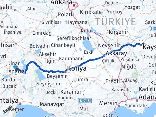 Gönen Kayseri Arası Kaç Km - Yol Tarifi