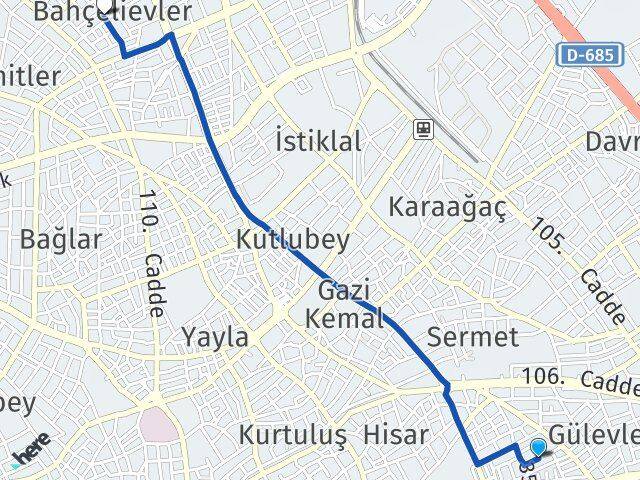 Halife Sultan Bahçelievler Arası Kaç Km - Yol Tarifi