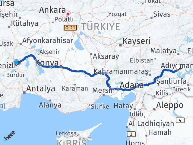 Isparta Keçiborlu Adıyaman Arası Kaç Km - Yol Haritası