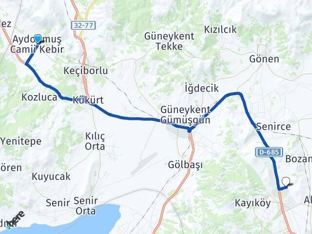 Aydoğmuş Süleyman Demirel Üniversitesi Arası Kaç Km - Yol Tarifi