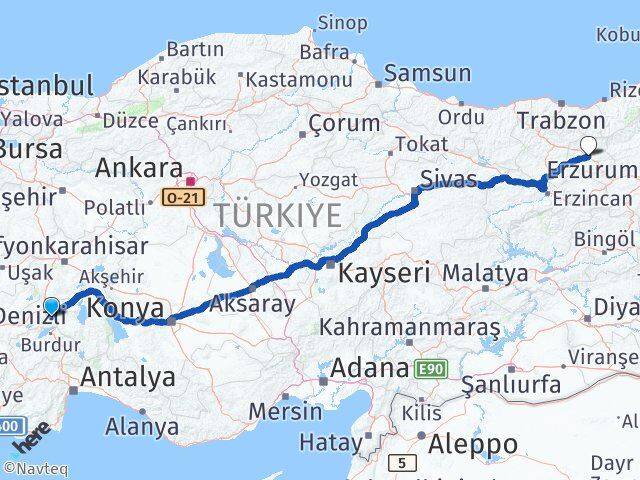 Isparta Keçiborlu Bayburt Arası Kaç Km - Yol Haritası